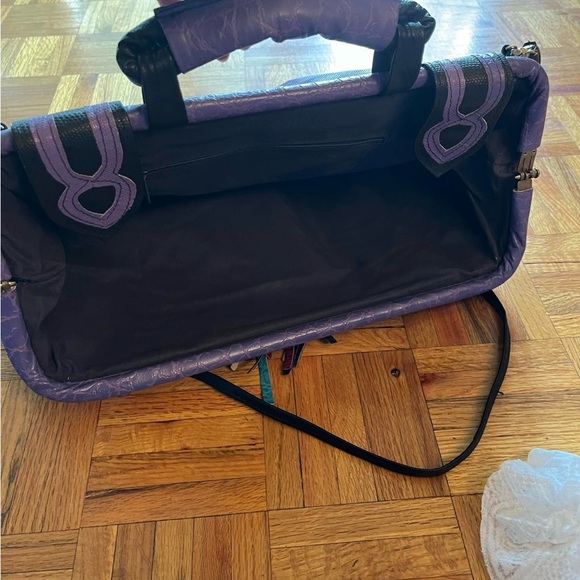 Genuine leather multicolored oversized bag/clutch w/elephant and fringe. - Picture 9 of 11